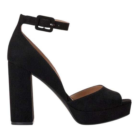 Sun + Stone Women’s Reemaa Peep Toe Heel Platform Sandals Black Size 7 1/2 - Picture 2 of 4